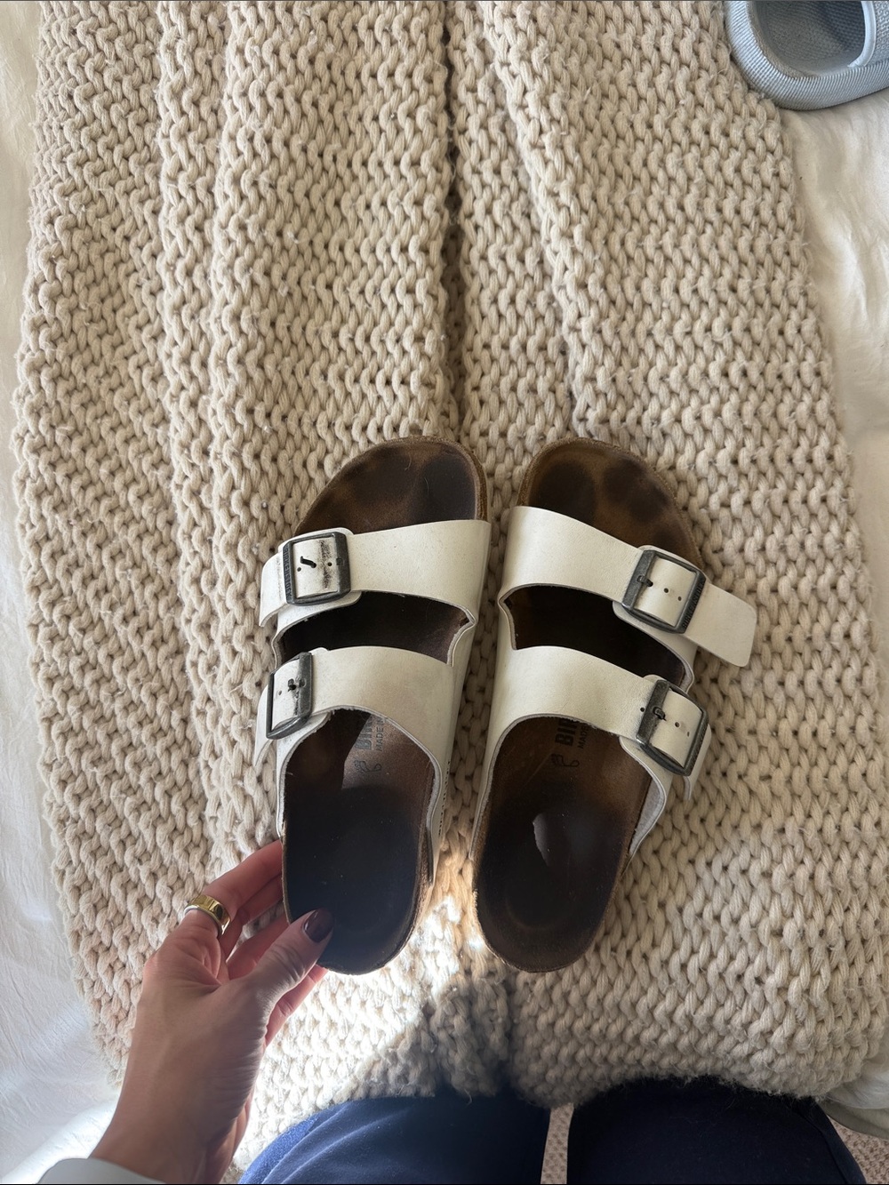 Birkenstock White Double Buckle Women's Sandals